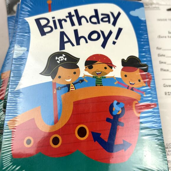 5 packs of 8 Birthday Ahoy Invitations Tender Thoughts in packages msrp 3.25 ea - Picture 3 of 6